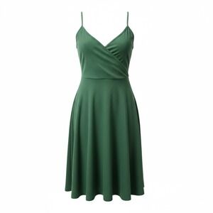 Wild Fable Green Dress Sleeveless Ribbed V Neck Casual Sundress Size Medium